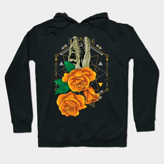 skull roses flowers Hoodie by SHINIGAMII